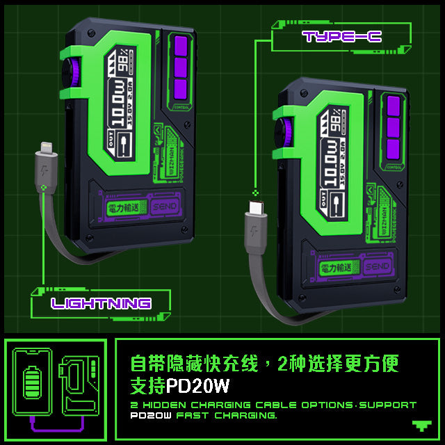 WIZ x CYCLOID Magnetic Power Bank - Green Power