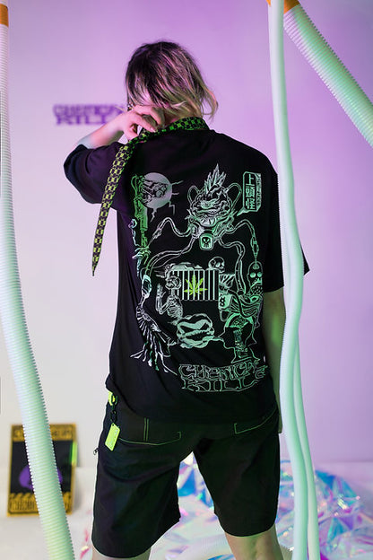 WEED FRIDAY BLACK COTTON T-SHIRT