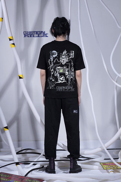 WEED FRIDAY BLACK COTTON T-SHIRT