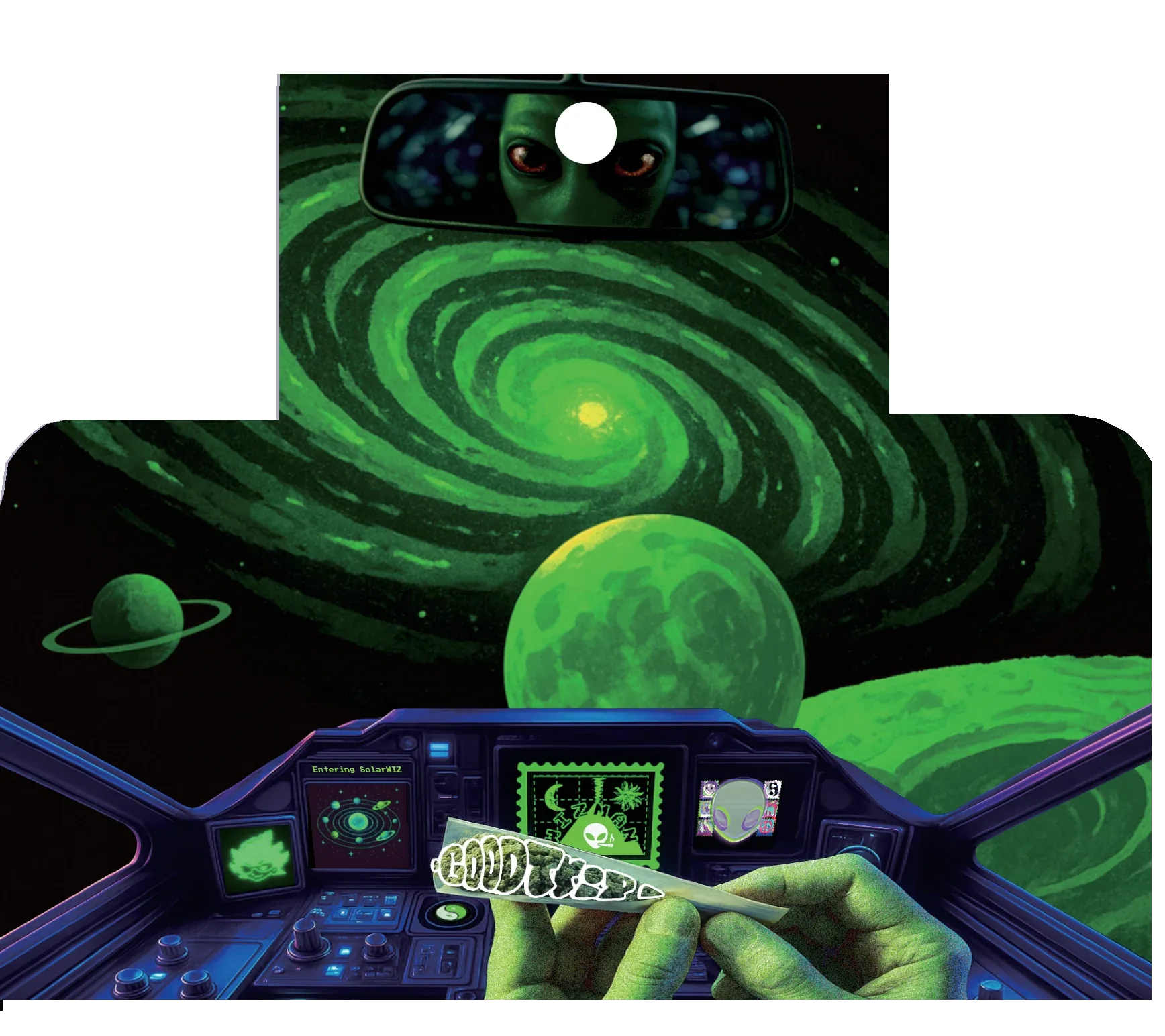 Cosmic vortex and UFO cockpit