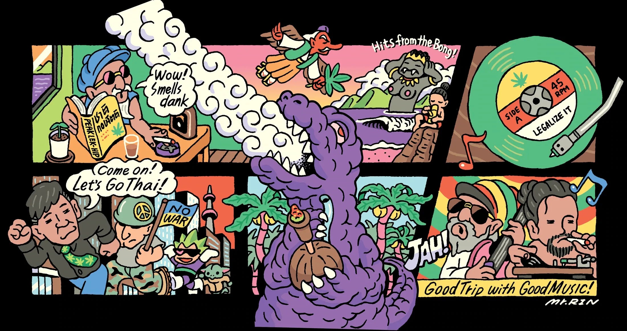 The complete music comic with a record, musicians and Mr.Rin signature.