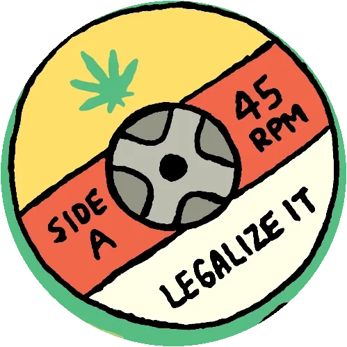Original SIDE A, 45 RPM and LEGALIZE IT record label.